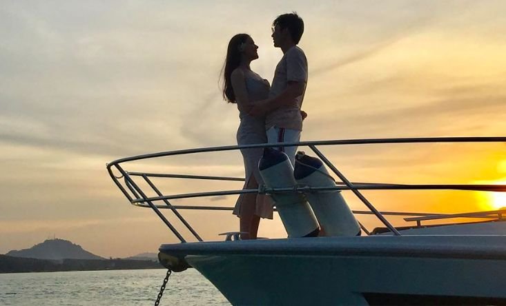 Romantic on a yacht