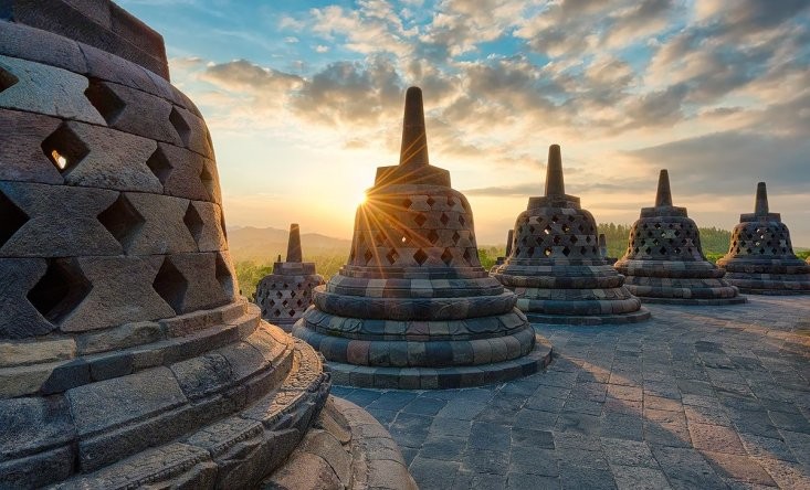 the temple complex Borobudur