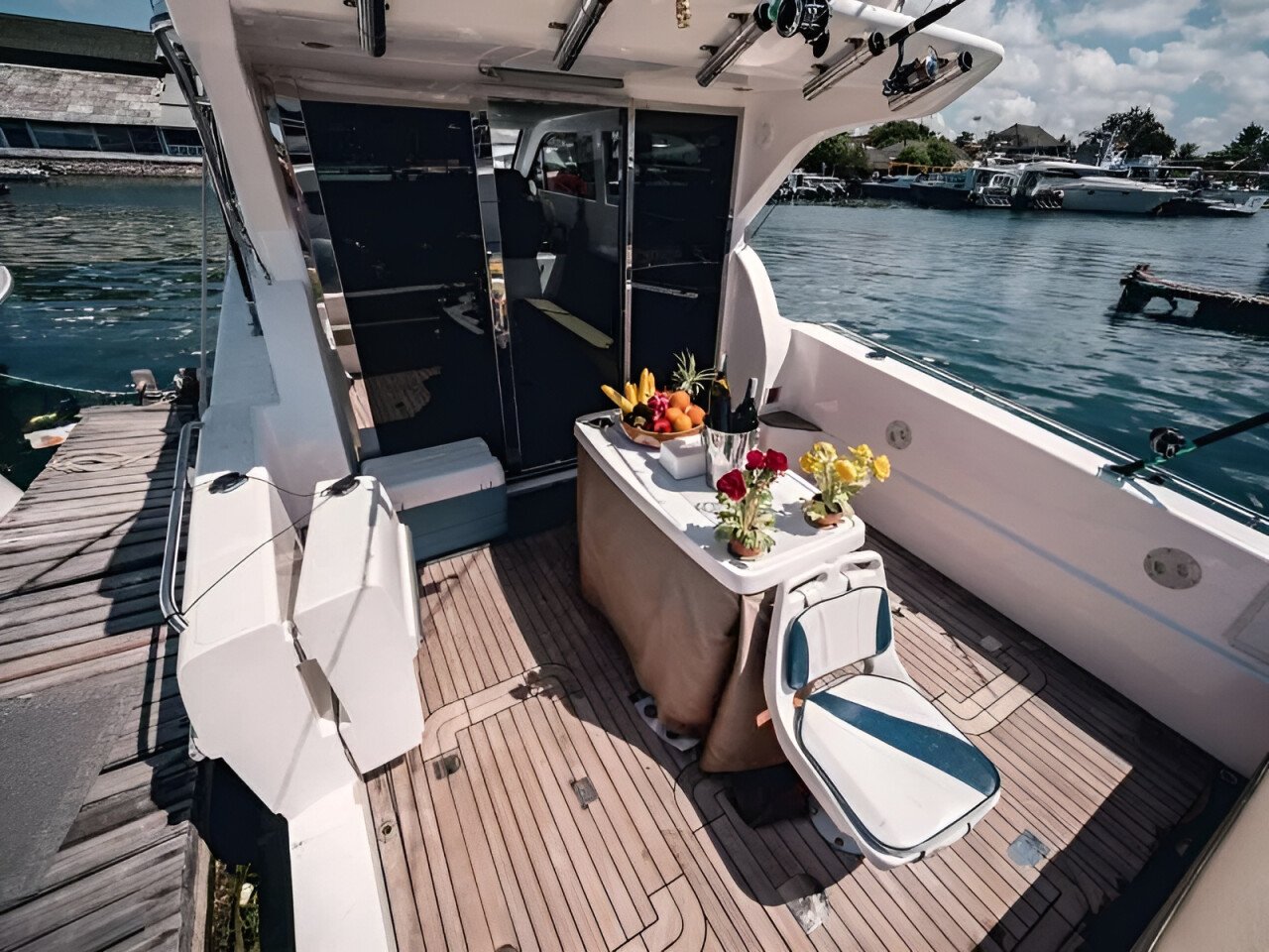 Open deck with dining area