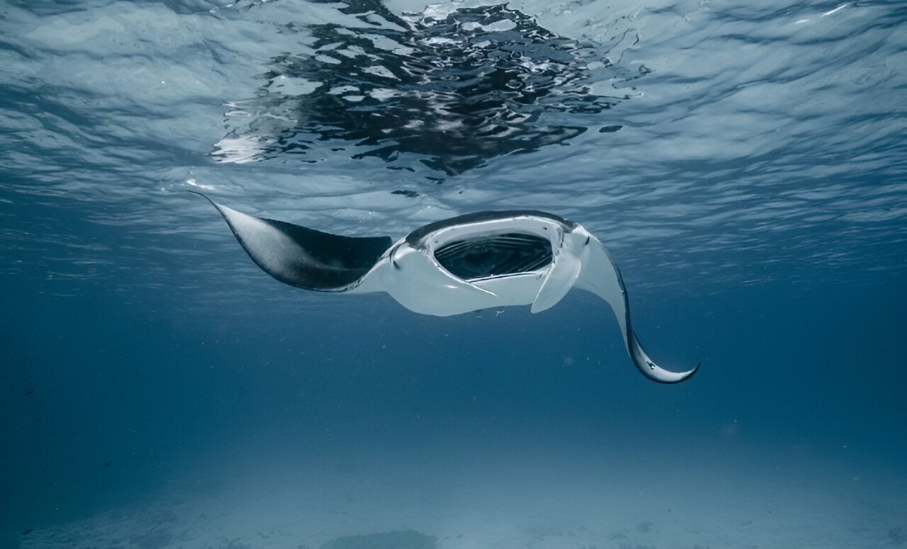 Snorkeling with manta ray