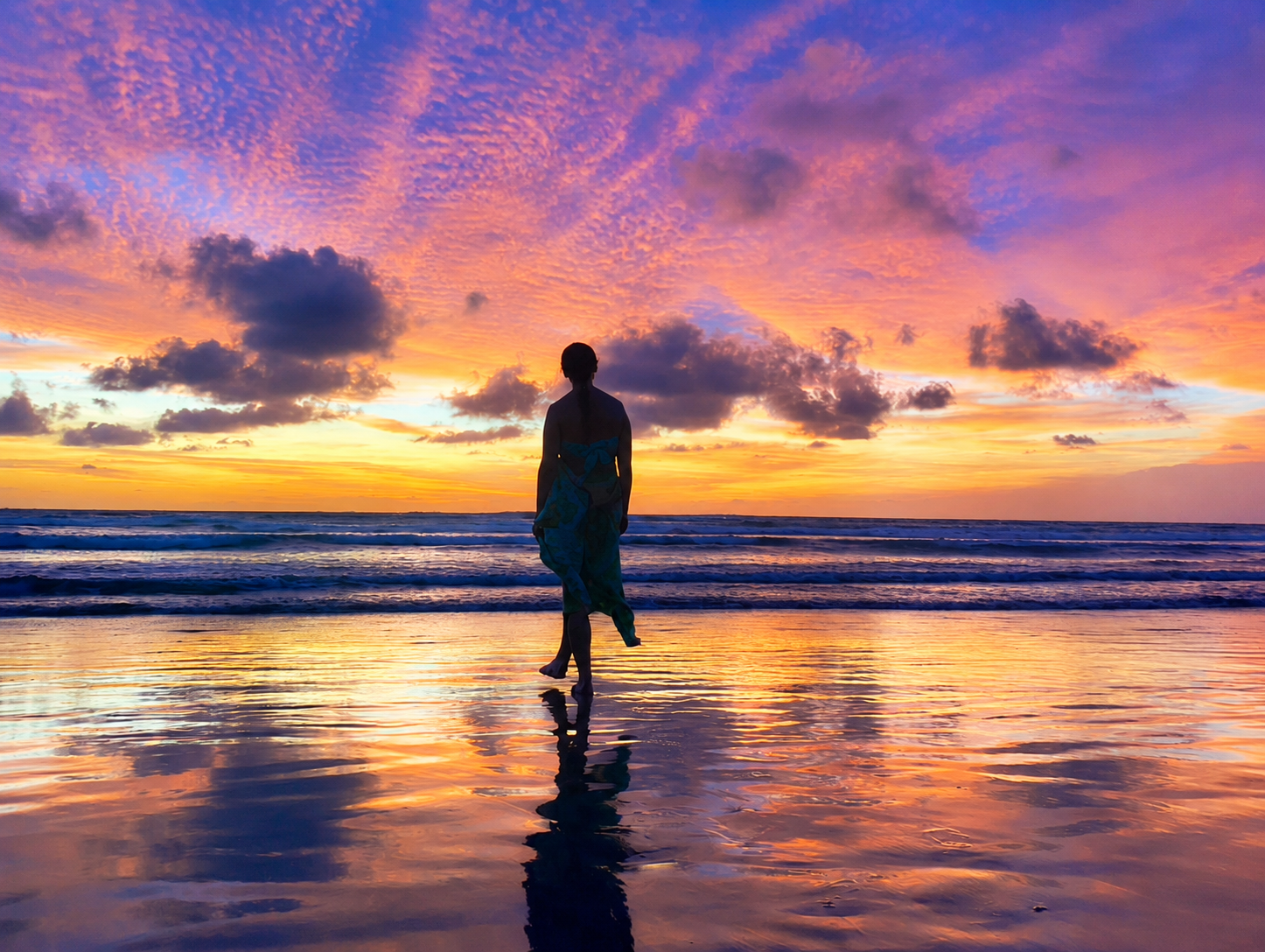 Sunset on the beach in Kuta